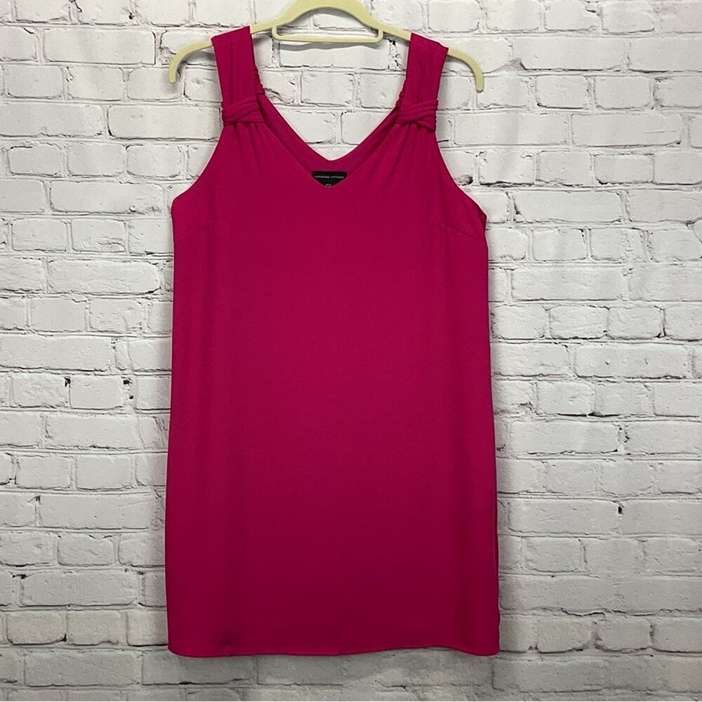 Adrienne Vittadini Shift Dress Women's Size M Fuchsia Mini Sleeveless Party Date